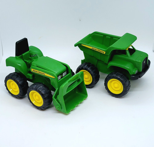 John Deere Sand Toys Dump Truck and Toy Tractor with Loader