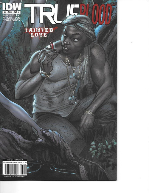 Product IDW True Blood Tainted Love Issue #2A (2011 IDW) Very Fine - Comic book cover featuring a woman with jewelry like necklaces and bracelets, sitting amid jungle foliage, wearing a headscarf and holding a small object in her hand.
