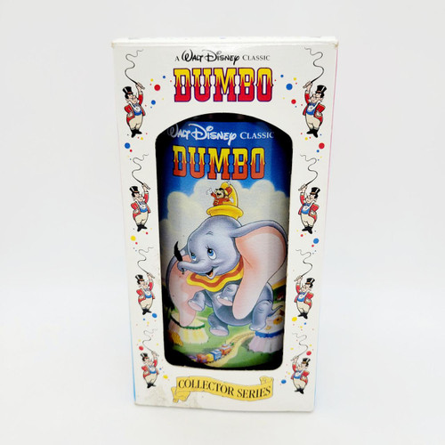 Disney Burger King 1994 Walt Disney Collector Series Glasses - Dumbo, boxed vintage collectible Dumbo glass featuring Dumbo and a circus theme.
