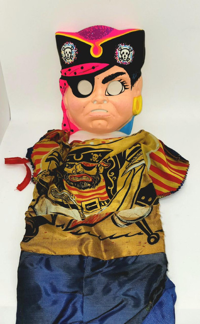 Ben Cooper Vintage Ben Cooper Spook Town Black Beard Pirate Costume (Tiny Tot 3 - 5), a pirate-themed children's costume with a foam headpiece resembling a pirate captain's face, and fabric costume with pirate graphic, suitable for kids aged 3 to 5.