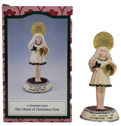 Novelino Gift Collection created a line of figurines for Charles Dickens, A Christmas Carol in 1993.  The figurine represents the Ghost of Christmas Past that stands a little less then 6 inches tall and hand made in Indonesia.