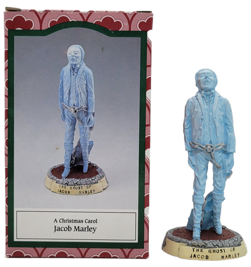 Novelino Gift Collection created a line of figurines for Charles Dickens, A Christmas Carol in 1993.  The figurine represents the Ghost of Jacob Marley that stands a little less then 6 inches tall and hand made in Indonesia.