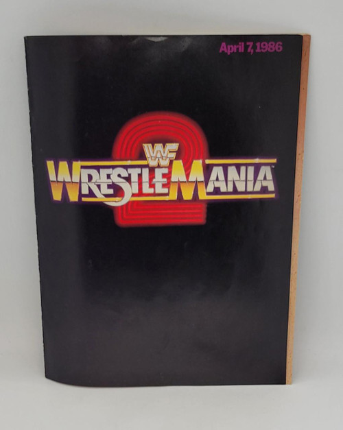WWF WrestleMania 2 Program Magazine Event Edition, black cover with bold logo and event date April 7, 1986.