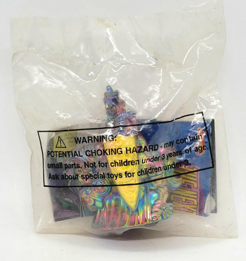 Wendy's Kids' Meal Toy 1996 Laser Knights Jousting Pullback Knights, holographic toy knight figurine in a clear plastic bag with warning label.