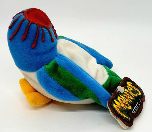 Meanies Series 2 Donnie Didn't Duck Bean Bag Plush, colorful plush toy resembling Donnie from the Teenage Mutant Ninja Turtles with a blue shell and red head, designed as an adorable and soft collectible plush.