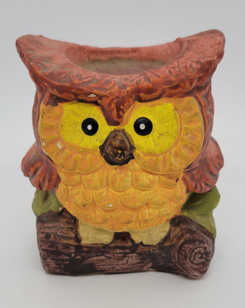 Vintage Ceramic 3.5" Tall Owl Candle Holder