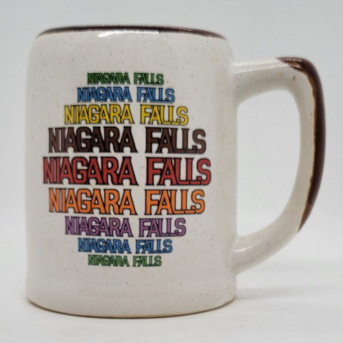 Vintage Niagara Falls Rainbow 16 ounce Pottery Mug Beer Stein