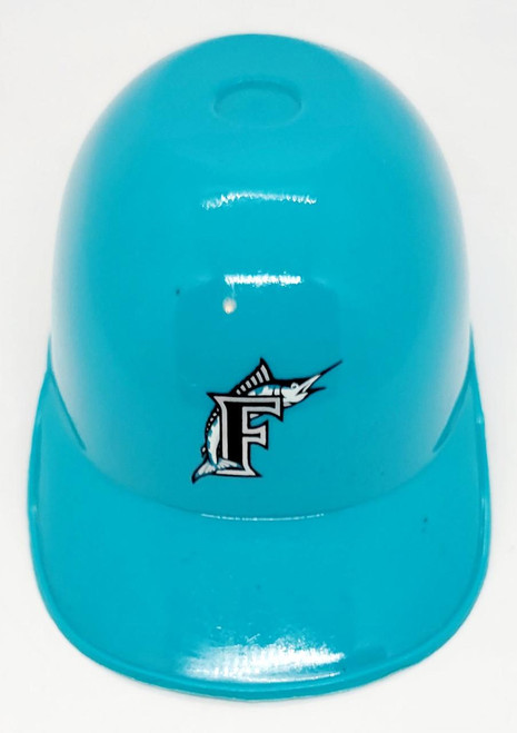 LAICH Laich MLB Florida Marlins Mini Baseball Helmet Bowl, blue plastic mini helmet with Marlins logo.