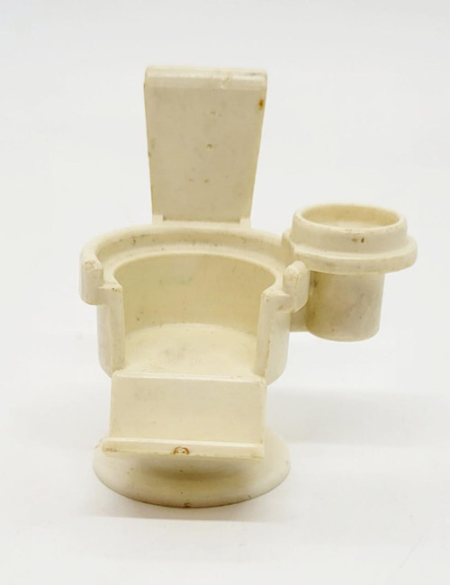 Fisher-Price Original Little People #997 Play Family Village - Dentist Chair, vintage plastic toy dental chair with open lid and attached cup holder.