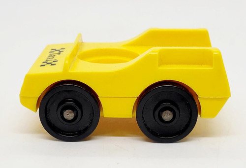 Fisher-Price Original Little People #2500 Play Family Main Street - Taxi, yellow toy taxi with black wheels and open top design.