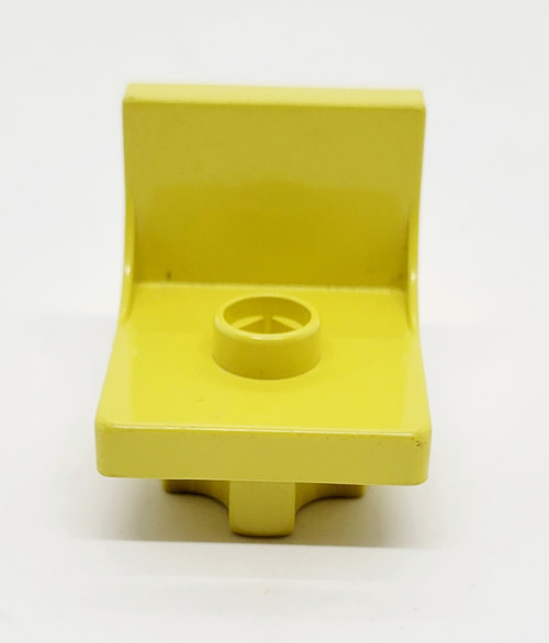 Lego LEGO DUPLO Furniture Chair with Stud - Light Lime, yellow plastic chair with a circular hole in the center of the seat