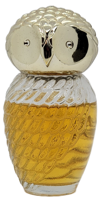 Vintage Avon Baby Owl Occur Cologne glass bottle with gold-tone owl head