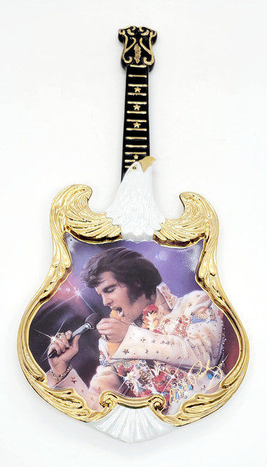 Bradford Exchange Elvis Presley 1973 Aloha From Hawaii Guitar Shaped Plate