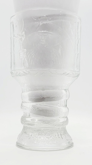 New Line Productions Gandalf Glass Goblet - The Lord of the Rings: Fellowship of the Ring Collectible, clear glass goblet featuring detailed Gandalf design from the fantasy movie series.