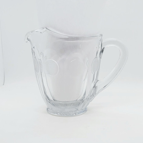 Fostoria Vintage Fostoria Coin Clear 32 oz. Glass Pitcher, elegant transparent glass pitcher with coin design and a sturdy handle.
