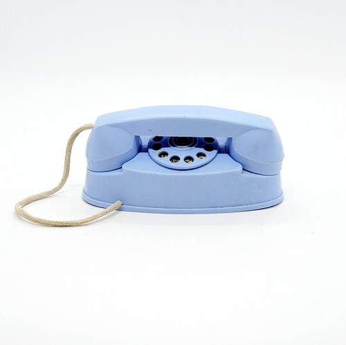 Vintage Steel Stamping Co Toy Blue Plastic Phone