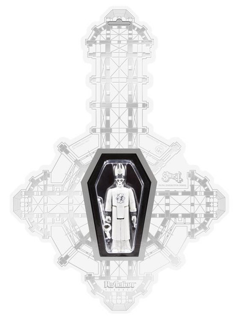 Super7 Ghost Papa Emeritus Nihil (Pro-Memoria Ver.) SDCC 2021 Exclusive Figure with Damaged Card, collectible toy in clear display packaging.