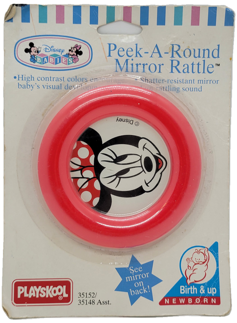 PLAYSKOOL 1995 Disney Babies Minnie Mouse Peek-A-Round Mirror Rattle