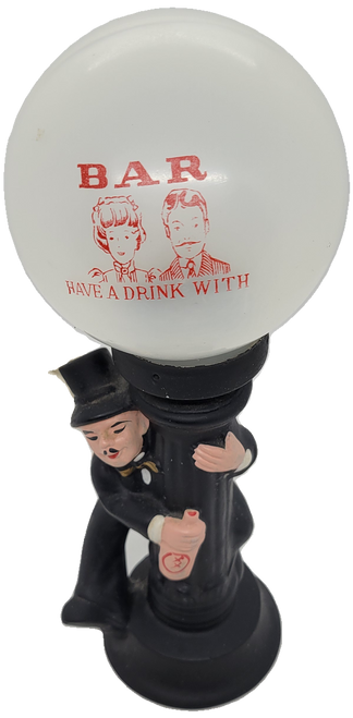 Bar Have A Drink With Street Lamp And Man 10.5" Novelty Table Lamp