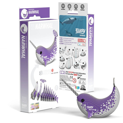 Eugy Narwhal 3-D Cardboard Model Kit