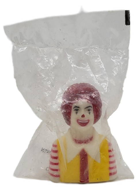 McDonald's Happy Meal Toy 1984 School Days - Ronald McDonald Pencil Sharpener, vintage school-themed Ronald McDonald figure in plastic packaging.