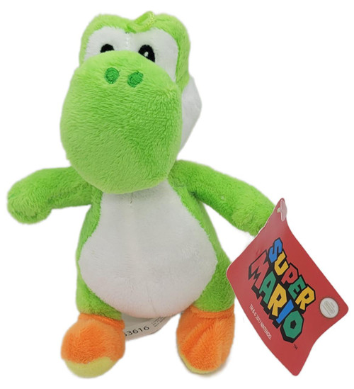 Nintendo Good Stuff 2017 Nintendo Super Mario 7" Yoshi Plush, green and white plush Yoshi toy from the Super Mario series.