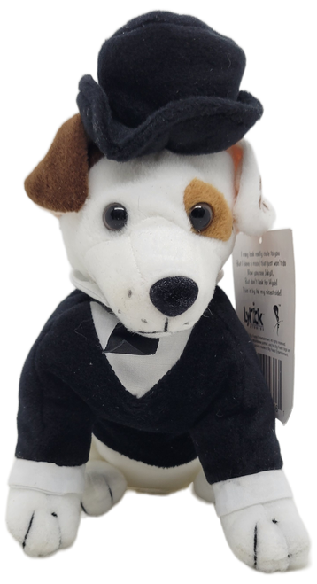 Wishbone as Dr. Jekyll 1998 7-inch tall bean bag plush by Big Feats Entertainment.  Wishbone is an intelligent and witty Jack Russell Terrier dog that imagines himself in the role of characters from classic books and gets involved in similar real-life adventures.