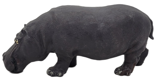 Britains Ltd hippopotamus toy figure that was Made in England.  The hippo is 4.5-inches long and 2-inches tall.  The hippopotamus is highly detained with a realistic depiction of the animal.