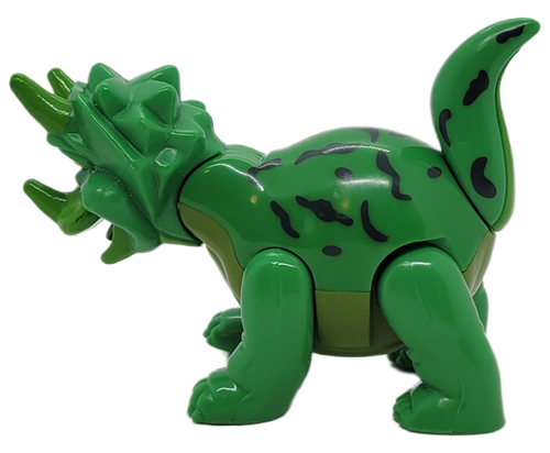 Trixie the Triceratops toy dinosaur figure that was available at T-Rex Cafe.  Trixie is a shy toddler that is smart and inquisitive.