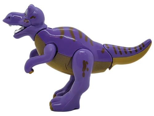 T-Rex Cafe Dexter the T-Rex Dinosaur Figure, purple and brown toy dinosaur with articulated limbs and detailed features.