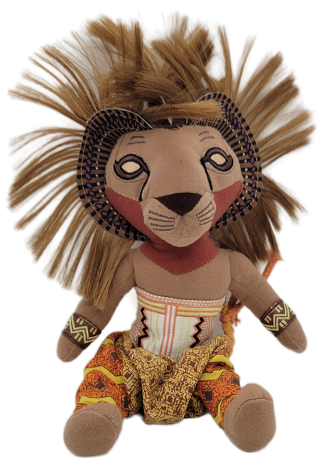 Disney The Lion King Broadway Musical souvenir plush of Simba.  The Simba plush stands 10-inches tall and represents the broadway image of Simba.