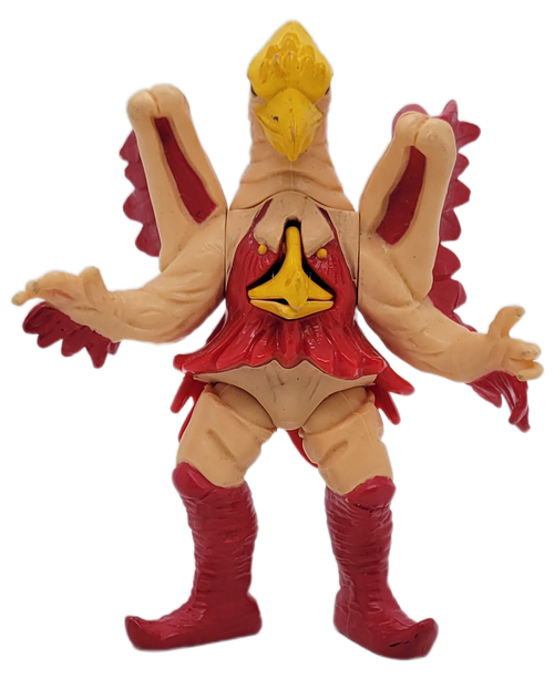 Bandai 1994 Mighty Morphin Power Rangers Evil Space Aliens Missile Launching Pete & Repeat.  The figure is 5-inches tall and mouth in middle works by pressing on the back.