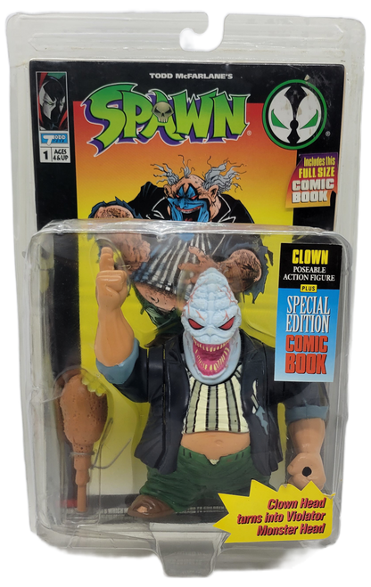 Todd Toys now known as McFarlane's Toys 1994 Series 1 Spawn Clown possible action figure with full size comic book. Violator is a supervillain who appears in the Spawn comic books published by Image Comics as one of the main antagonists.