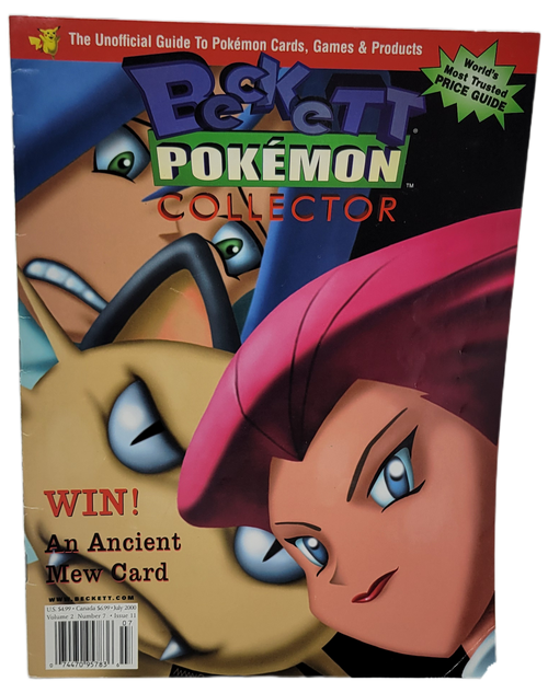 Beckett Pokemon Collector, the unofficial guide to Pokemon cards, games & products.  July 2000 volume 2, Number 7 issue 11 features the Dragonball Z vs Pokemon