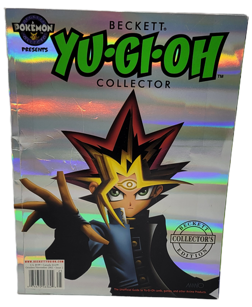 Beckett Yu-Gi-Oh Collector presented by Beckett Pokemon Collector magazine.  The Beckett Collector's Edition was printed October/November 2002 and was issue 2.  This is the unofficial guide to Yu-Gi-Oh cards, games, and other Anime Products.