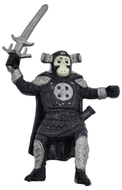 TONKA 1988 Willow: General Kael (Evil Commander) 3-inch figure, loose, action figure of an evil warrior with a skull mask holding a sword.