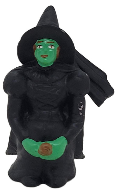 Applause 1989 The Wizard Of Oz Wicked Witch Of The West 2.5" PVC Figure, detailed black and green witch figurine with a pointed hat and green face, holding a brown broomstick.
