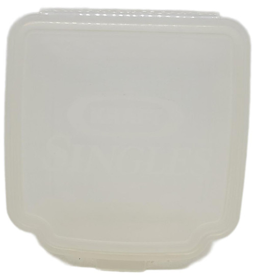 Kraft Cheese Singles Storage Container, transparent plastic container with a secure lid for storing Kraft cheese singles.
