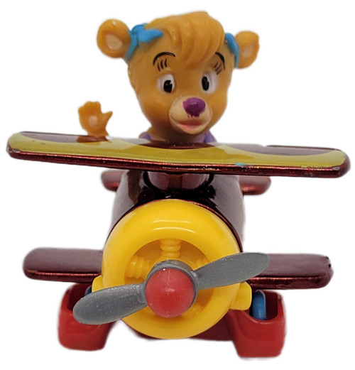 McDonald's Happy Meal Toy 1990 Disney TaleSpin Molly’s Biplane (Loose), a colorful plastic toy featuring Molly from TaleSpin in a yellow biplane with a cute bear face on the front, detailed with vibrant colors and character details.
