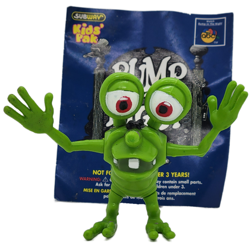 Subway Kids' Pak Mr. Bumpy from the 1995 Bump in the Night series of 4 toy figures. Mr. Bumpy is a wild green and purple-warted monster... who lives under the bed of a ten-year-old boy.