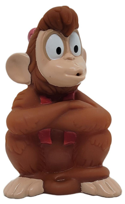 McDonald's Happy Meal Toy 1996 Disney Aladdin King of Thieves Under 3 Abu Water Squirter, plastic figurine of Abu from Aladdin with crossed arms.