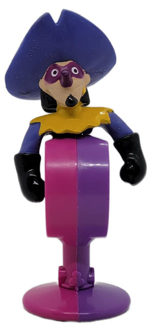 McDonald's Happy Meal Toy 1997 Disney's The Hunchback of Notre Dame #5 Drum, a colorful plastic figurine of Esmeralda with big purple hat and yellow dress, holding a pink and purple drum.