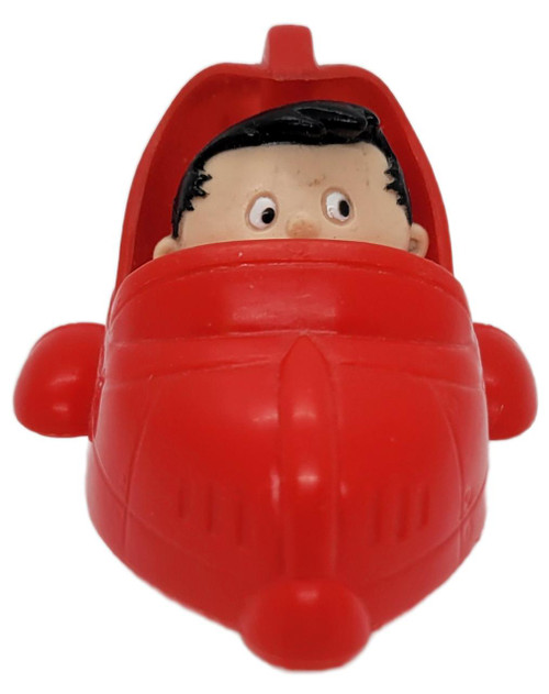 McDonald's Happy Meal Toy 1994 Bobby's World #3 Three Wheeler-Space Ship (Loose), plastic toy featuring a character with black hair inside a red space ship.