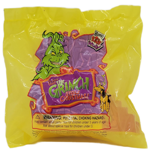 Wendy's Kids' Meal Toy Yellow Who House Viewer from the 2000 Dr. Seuss’ How the Grinch Stole Christmas series on toys. The Who House Viewer is yellow with red trim and red stairs.  The series contained 7 regular toys and 1 under age of 3 toy and was available November 20 - December 31, 2000.