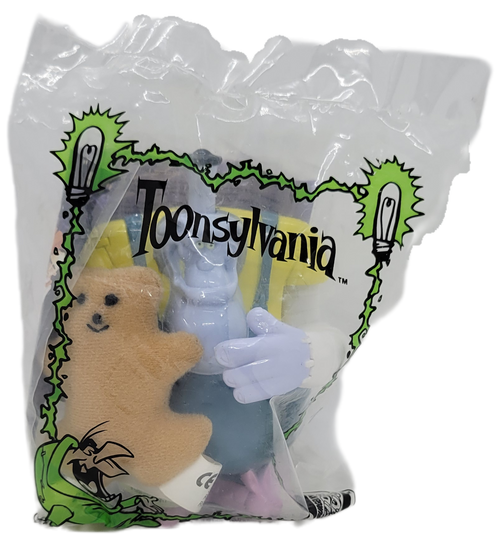 Burger King Kids' Club Phil the Teddy Bear Crusher from the 1998 Toonsylvania series of toys. Phil is a monster holding his Teddy Bear. The series contains 5 different characters and was available September 20 - October 31, 1998.