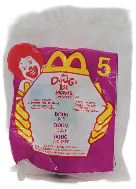 McDonald's Happy Meal Toy 1999 Doug's 1st Movie #5 Doug Pen, collectible plastic pen shaped like a happy meal box from the Disney movie 'Doug's 1st Movie' featuring bright colors and character graphics.