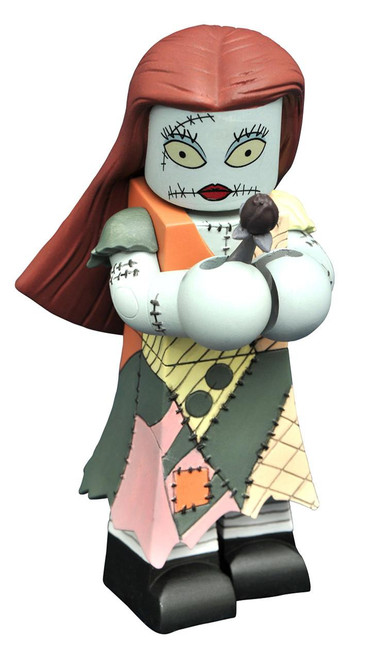 DIAMOND SELECT TOYS The Nightmare Before Christmas: Sally Vinimate Vinyl Figure, a stylized vinyl toy of Sally holding Zero from The Nightmare Before Christmas.