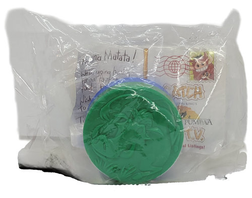 Burger King Kids' Club Super-Secret Compass from the 1996 Disney's Timon & Pumbaa series of toys. Use the plastic blue and green super secret compass to explore. The series was available May 6-June 9, 1996 and contained 4 toys based on the TV series Timon & Pumbaa.