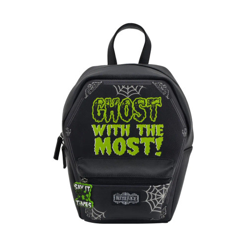Step into the quirky and fantastical world of Beetlejuice with our Beetlejuice Coffin Mini Backpack. This mini backpack is not just an accessory; it's a statement piece that showcases your love for the eccentric and otherworldly. Surprise the Beetlejuice fanatic in your life with a gift that embodies the spirit of the Netherworld. The Beetlejuice Coffin Mini Backpack is a unique and thoughtful present that showcases their love for the peculiar and supernatural.