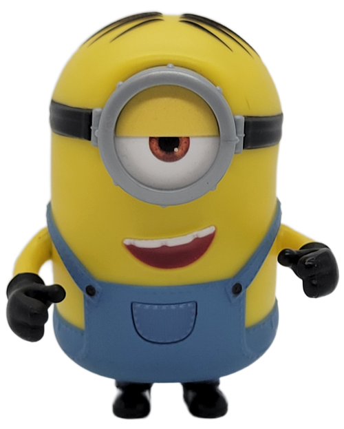 The Minions Sing 'n Babble Stuart figure brings the fun of the Minions movies home! Standing approximately 4 inches (10.2 cm) tall, Stuart interacts with all the other Minion Sing 'n Babble characters! This figure has 25 plus Stuart-specific sounds -chatter, songs and laughter